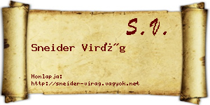 Sneider Virág névjegykártya